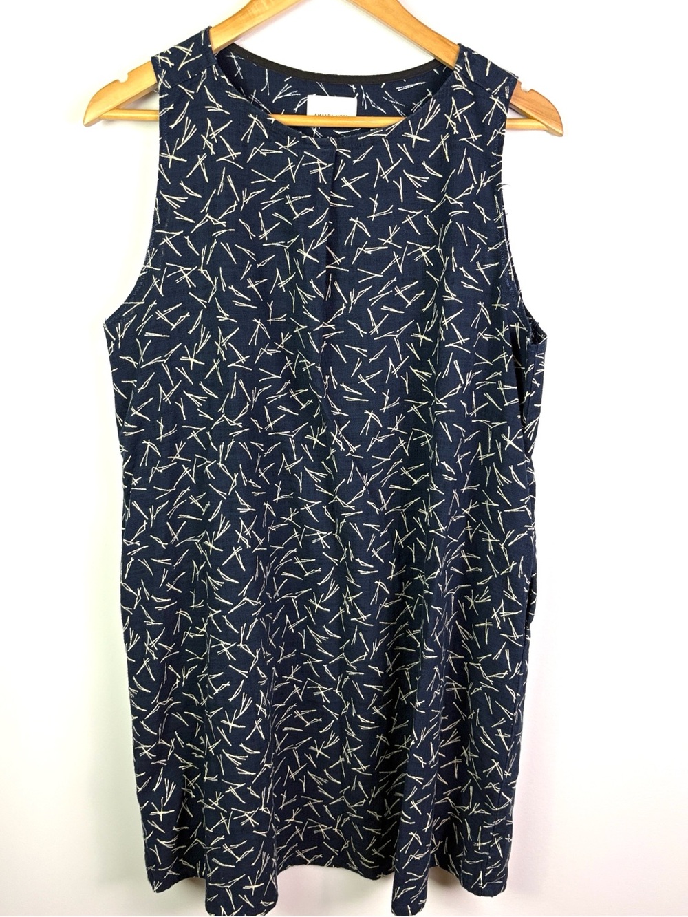 Amanda Moss Made in Canada Navy Printed Sleeveless 100% cotton Dress size XS